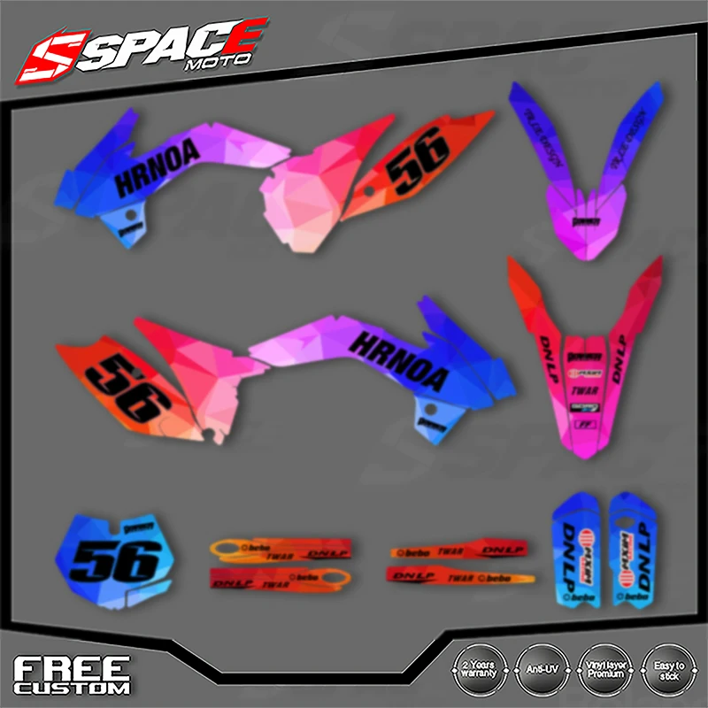 

SPACE Custom Motorcycle Graphics Background Decal for KTM SX SX85 2013 2014 SX85 2015 2016 2017 Stickers Kits 07