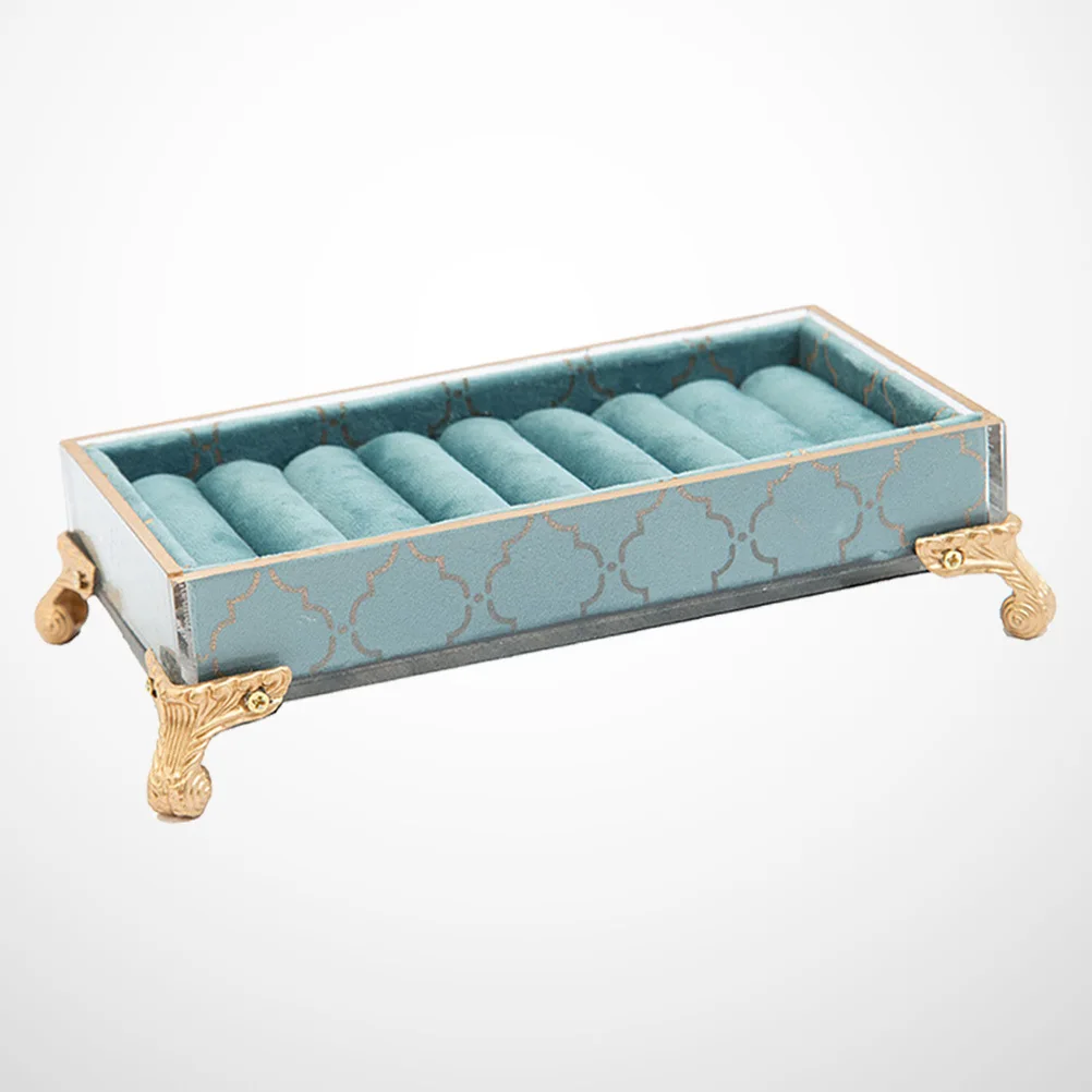 Blue Series Rings Tray Gilding Jewelry Holder Exquisite Display Rack Creative Jewelry Storage Organizer Display Rack