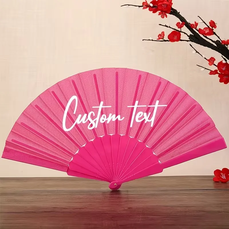 10Pcs/30Pcs/50Pcs/70Pcs Personalized Customization (Includes Mesh Bag + Greeting Card) – Rose Red Plastic Fan, Summer Beach Wedding Gift, Unique Bridal Gift for Guests, Party Decoration, Holiday Party Favor, Perfect Choice for Weddings, Birthdays, Mother's Day, Valentine's Day, Christmas Gifts