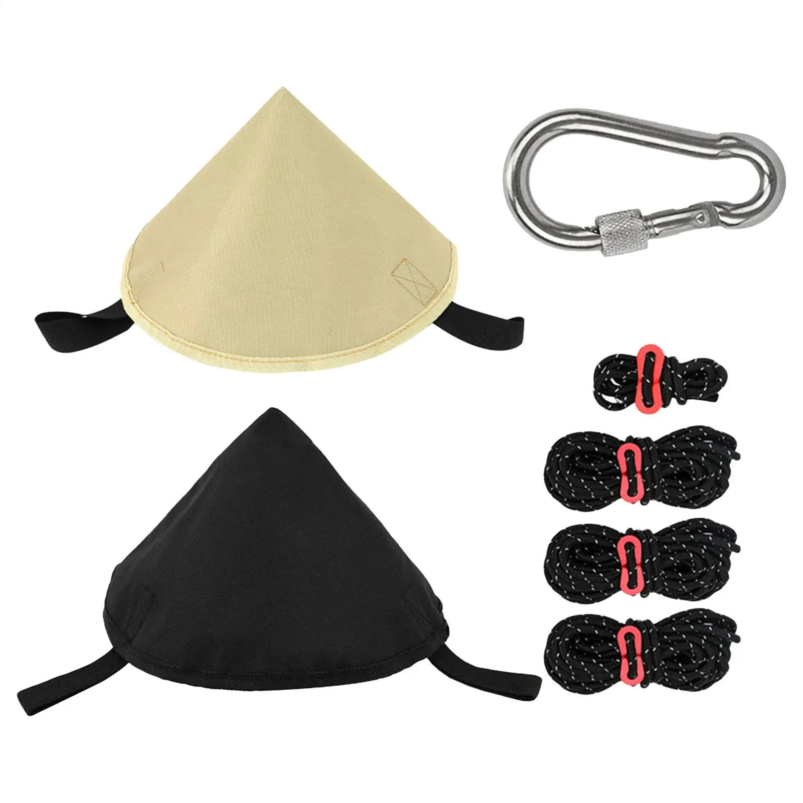 Waterproof Tent Tarp Connection Adapter Caps With Tent Rope Climbing Buckle Yurt Canopy Single Pole Tent Pointed Hat For Camping