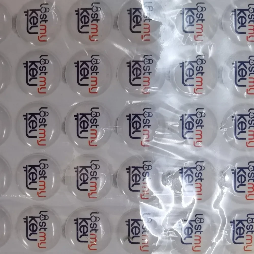 1 disesuaikan 14MM penutup kunci mobil casing jarak jauh Resin kristal epoksi Label stiker untuk KEYDIY Xhorse lan-cia op-l Sang Yog mahin-dra