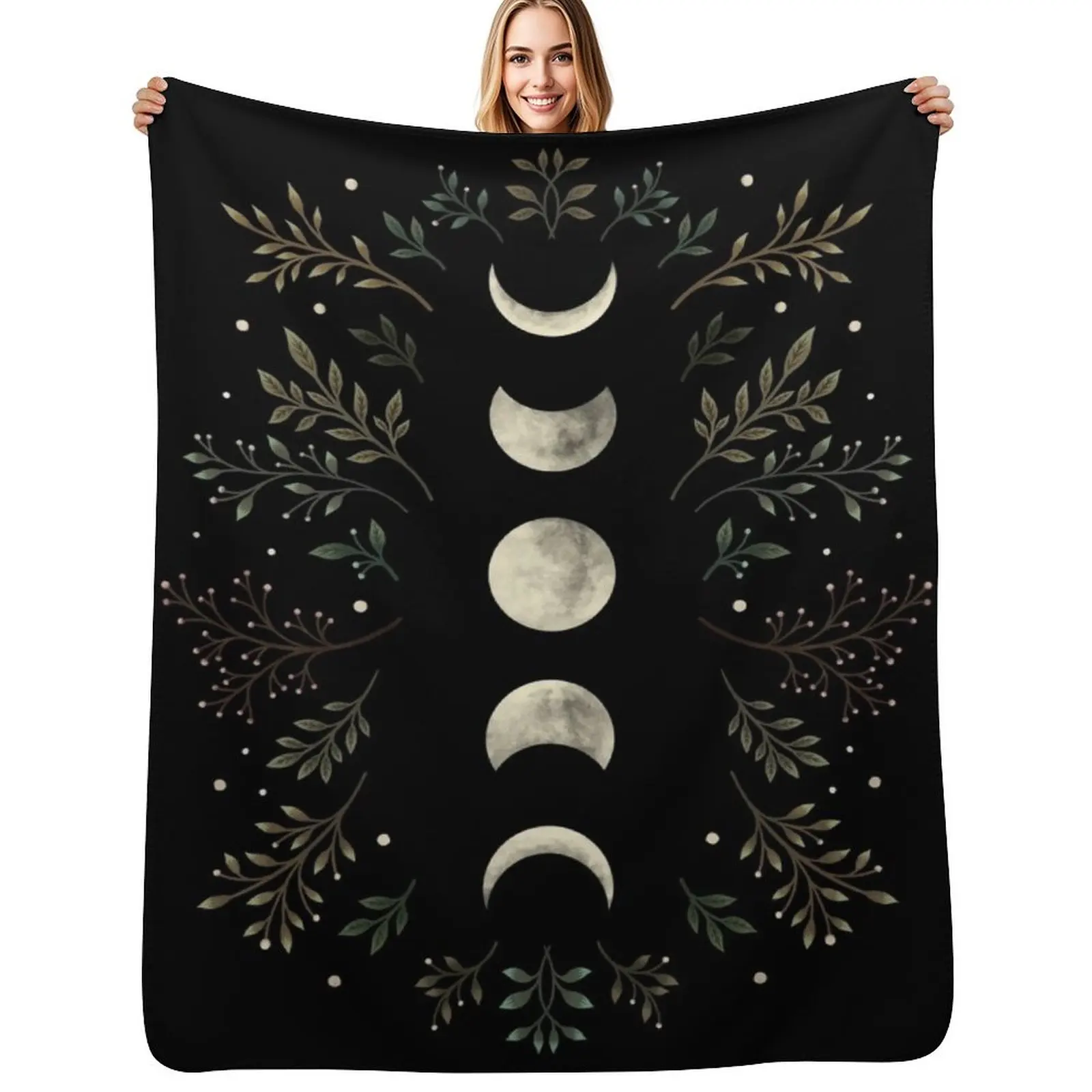 

Moonlit Garden-Olive Green Throw Blanket Camping Luxury Thicken Sofas Decorative Throw Blankets