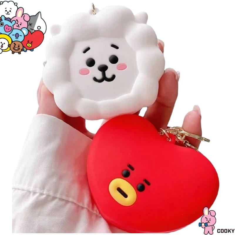 

BT21 anime merchandise cartoon cute silicone coin purse Kawaii for boys and girls backpack charm keychain accessory support gift
