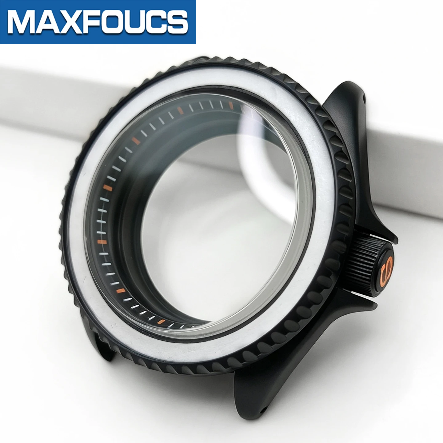 SKX Classic Mattschwarzes Uhrengehäuse 3 Uhr Edelstahl MOD NH35 NH36 4R36 Krone Saphirglas Kundenspezifisches Zubehör – Detail 17