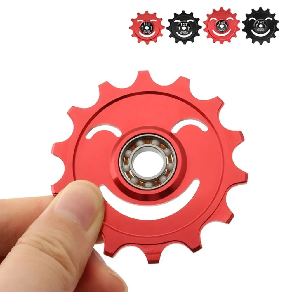 

12/14T Bicycle Rear Derailleur Bearing Smile Face Positive Negative Tooth Bike Rear Derailleur Pully Aluminum Alloy Ultra-quiet
