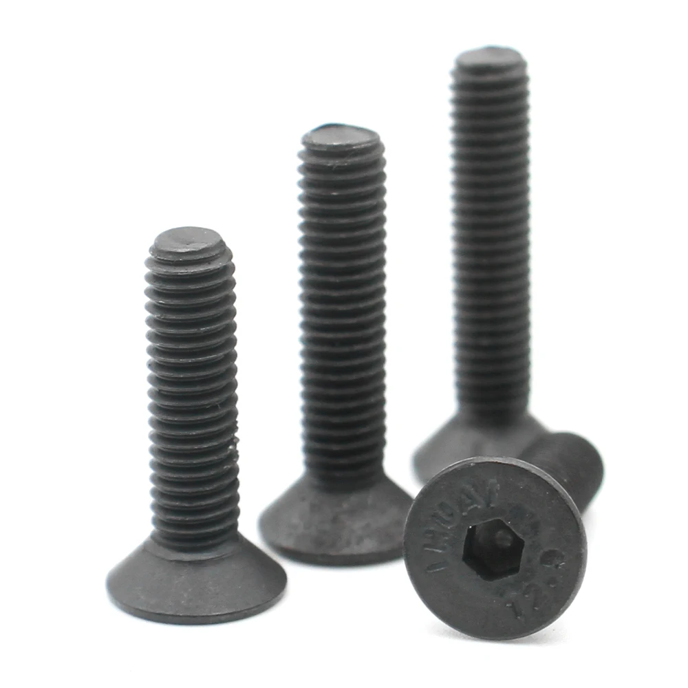 20/50 個 M2 M2.5 M3 M4 M5 M6 M8 DIN7991 ブラックグレード 10.9 鋼六角六角穴付き皿頭六角ネジボルト
