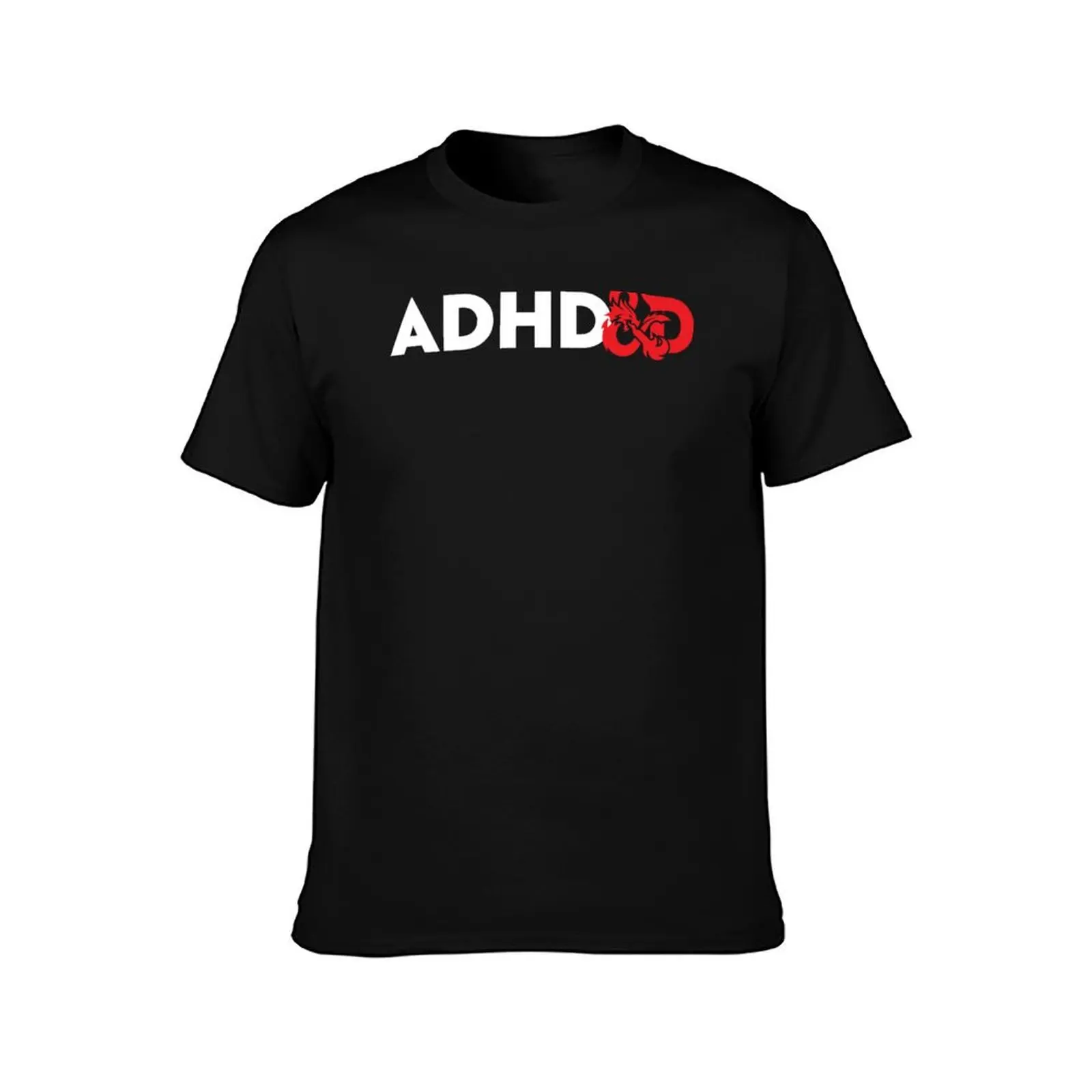 ADHD&D Logo T-Shirt Summer Casual Cotton Tee Oversized Streetwear Tops Vintage Graphic Print Loose Fit Short Sleeve