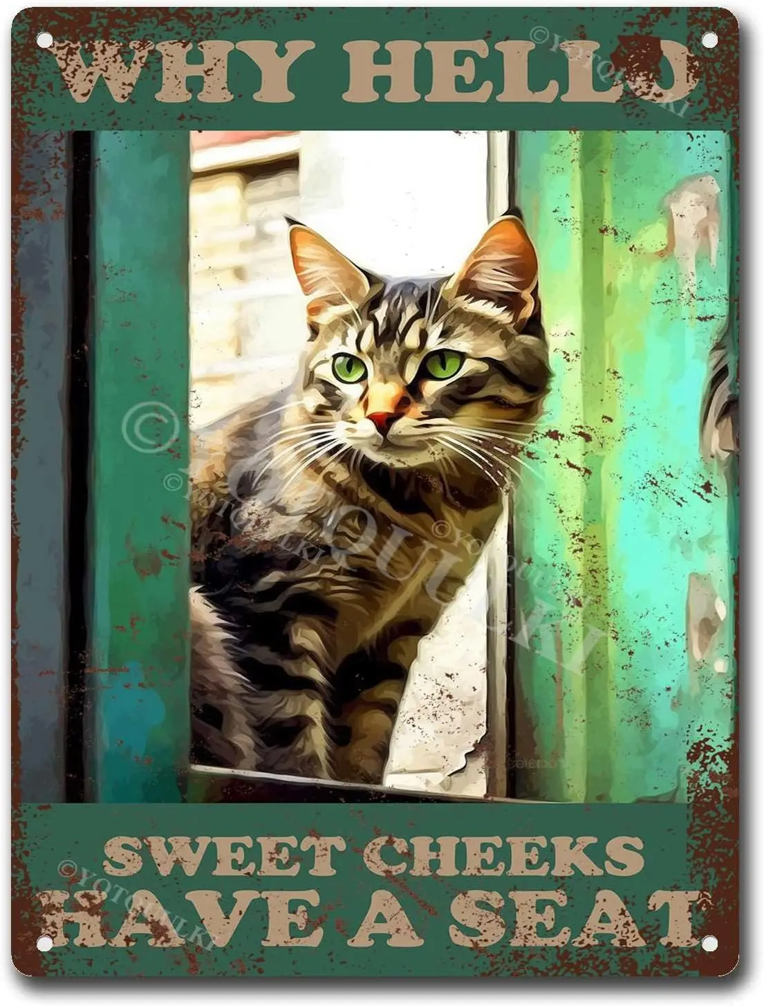 Metal Tin Sign Vintage Retro Cat Plaque Metal Poster Tin Signs Retro Metal Tin Vintage Sign For Home Coffee Wall Decor Alum sign