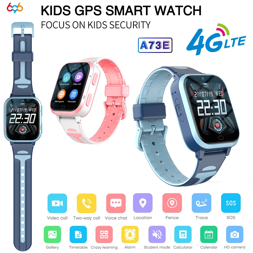 2025 New 4G Video Call Kids Smart Watch GPS HD Camera 700Mah RAM 1GB ROM 8GB Children Watches Voice Chat Student Smartwatches