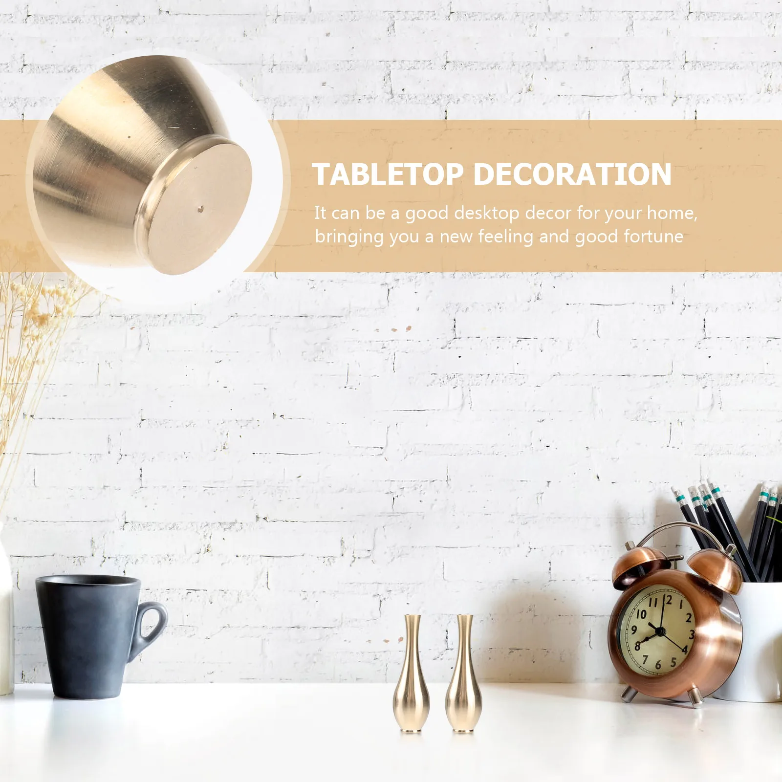 

5pcs Mini Copper Vase Brass Desktop Home Decorative Container for Room Hotel Restaurant Decoration Pure
