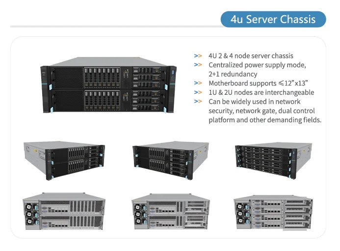Robustes 4U-Hot-Swap-Servergehäuse mit 24 Halterungen |   Backplanes für SAS/SATA-Festplatten |   Für GPUs und Lagersysteme