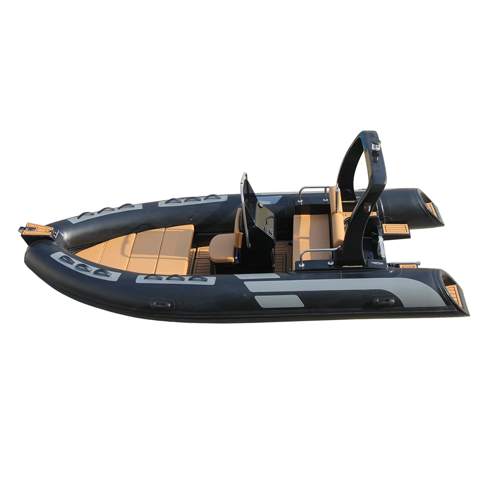 16ft Inflatable PVC Nter Console Hypalon Boat With Teak Floor Diving Platform For Oan RIB 480 Rowing Includes Outboard Motor