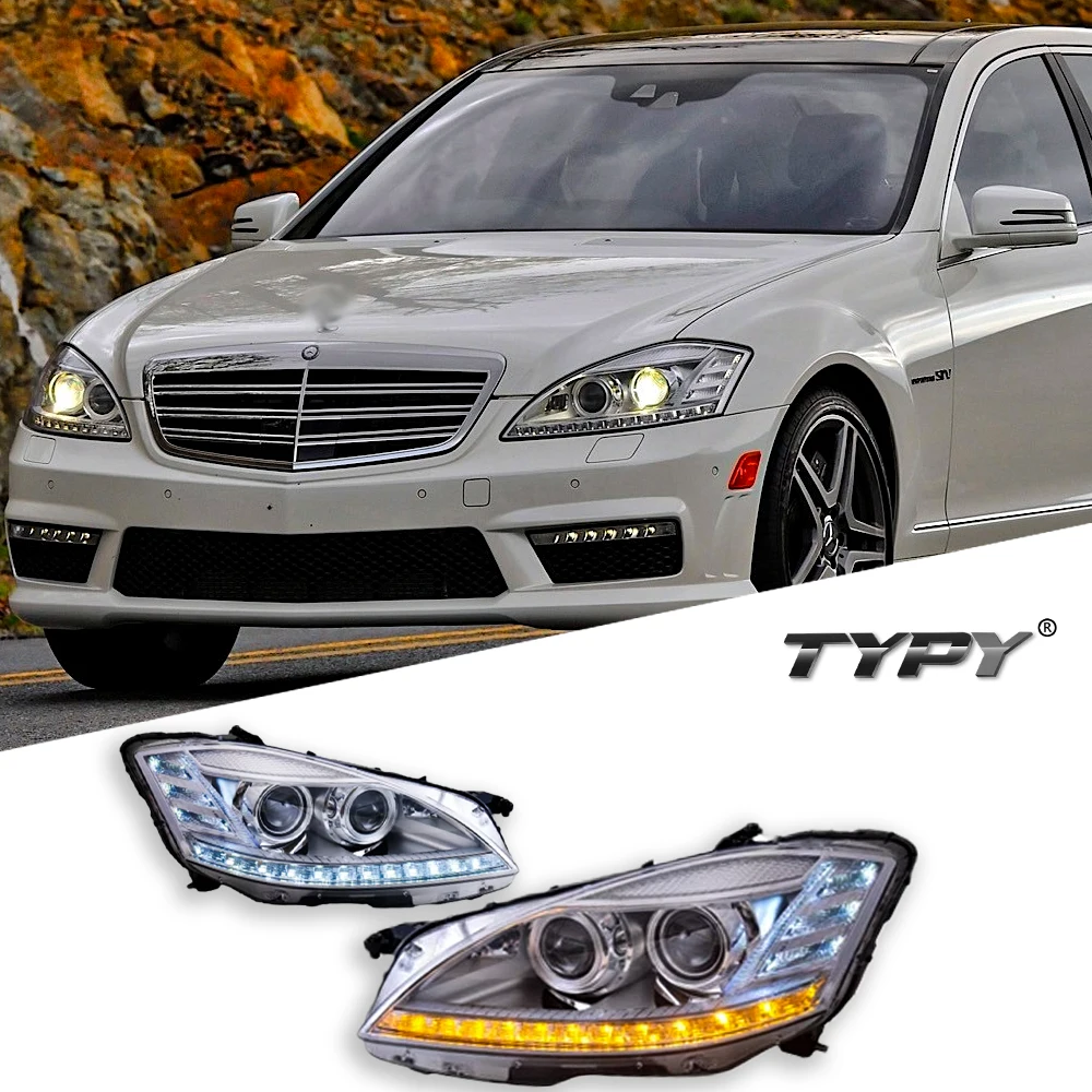 Car For Benz S-Class W221 Headlight 2006-2009 Upgrade Modified to New DRL Dynamic Turn Signal LED Headlight Auto Accessories