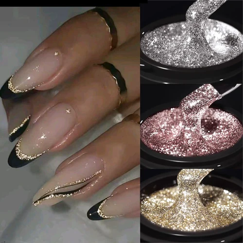 Imagen 2 del producto BORN PRETTY 5ml pintura súper brillante esmalte de uñas en Gel platino plata oro rosa brillo Graffiti raya línea de tracción uñas Gel UV