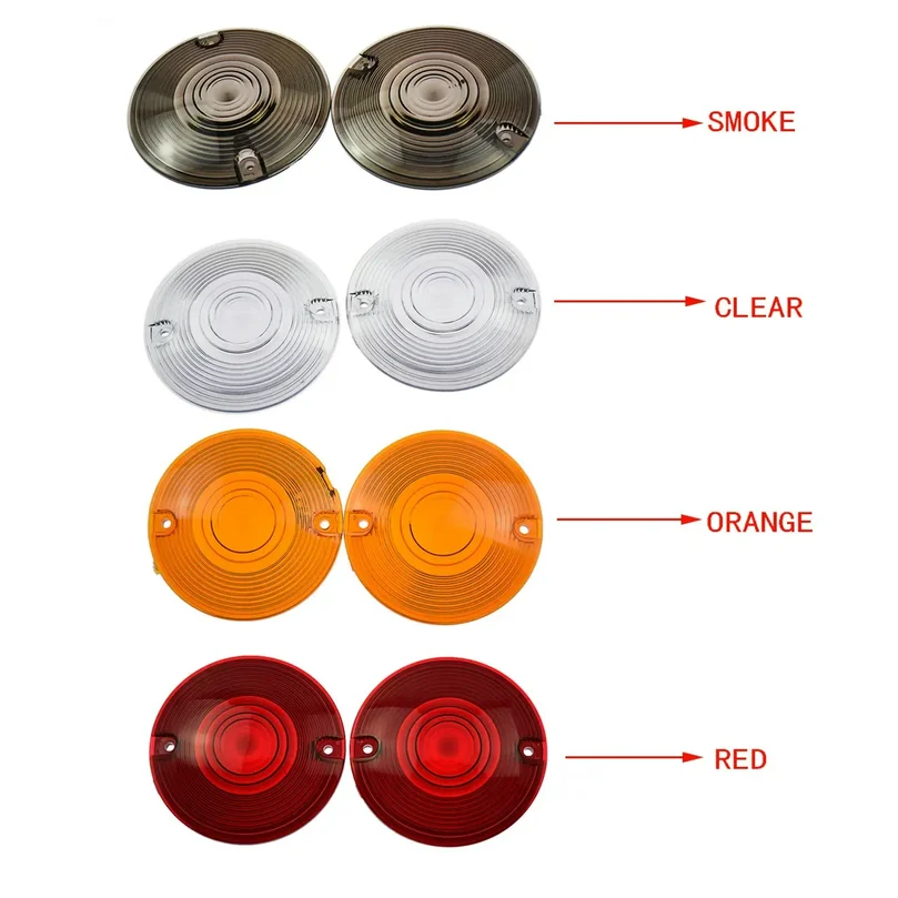 2PCS Motorcycle Turn Signal Light Lens Cover Clear/Smoke/Amber For Harley Touring Electra Glide Ultra Glide Road Glide 1986-2014