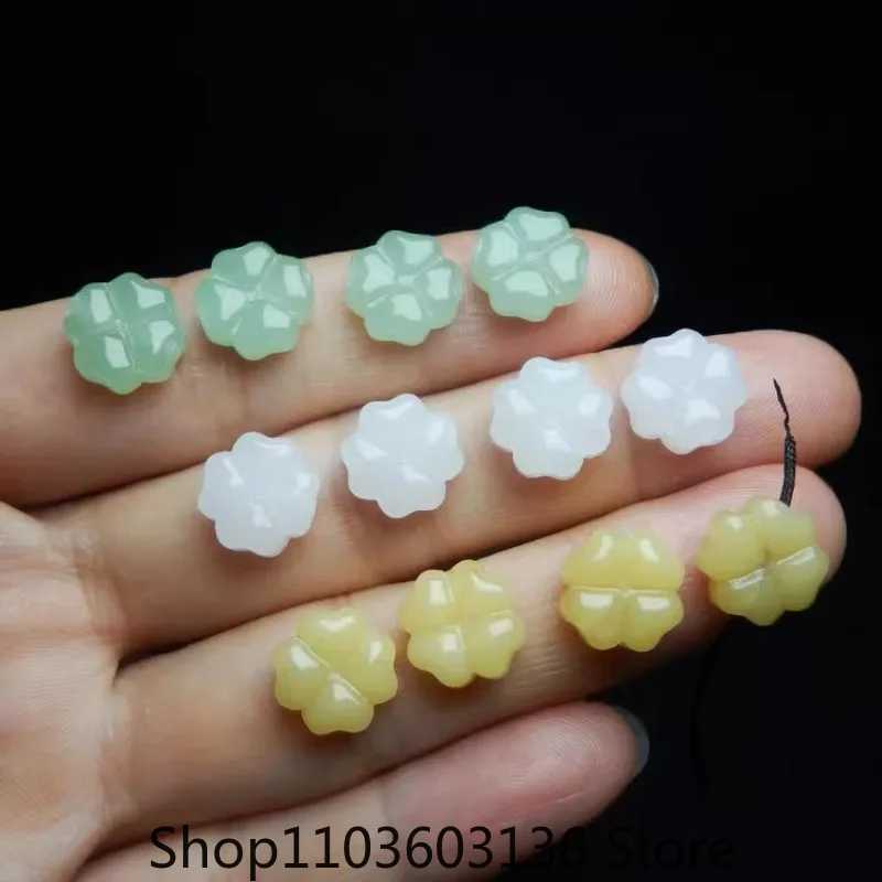 

10 шт. DIY натуральный нефритовый агат клевер бусины аксессуары модные настоящие ювелирные изделия драгоценный камень амулет самые продаваемые подарки