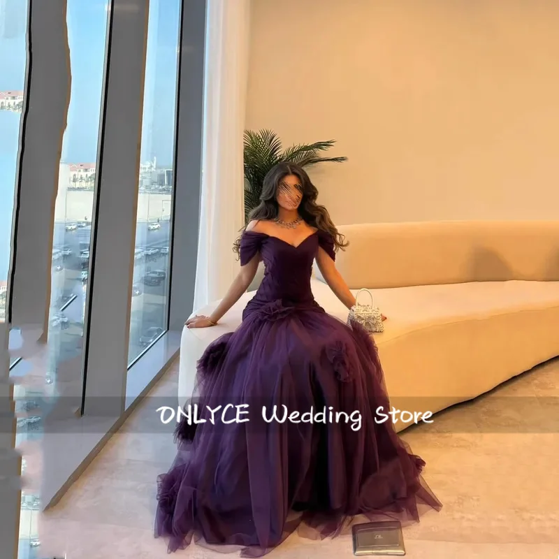 美しいプロムドレスストア 高級婦人用イブニングドレス 2025 高級パープルカスタムメイドマーメイドドレス