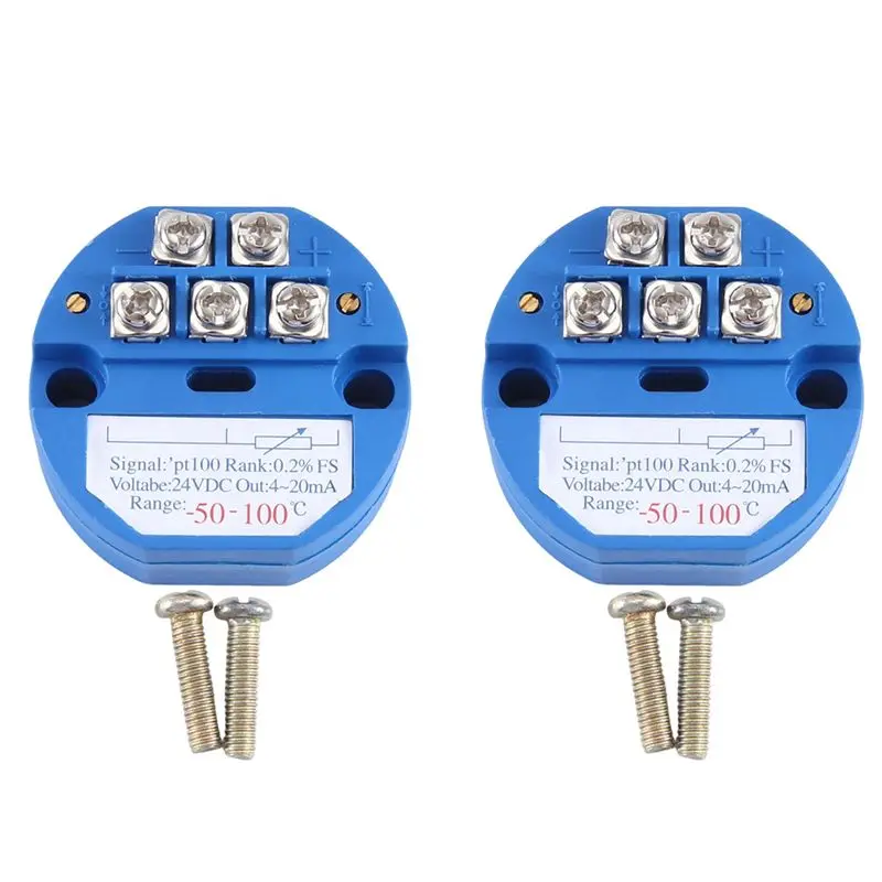 ABKW-2X RTD PT100 Temperature Transmitter Module Thermal Resistance -50-100°C DC24V Output 4-20MA