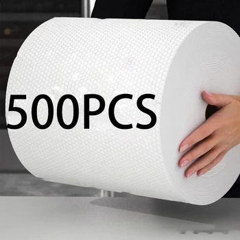 500/50 pçs panos descartáveis de cozinha reutilizáveis panos de limpeza não tecidos panos de prato pano toalhas esfregões atacado