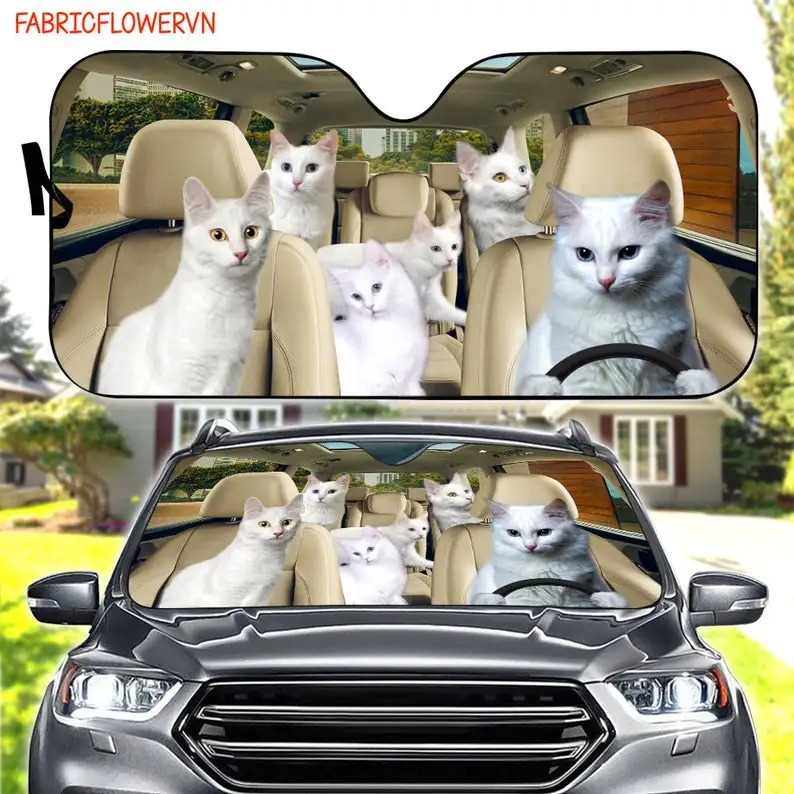 Ankara Kedisi Car Sunshade, Ankara Kedisi Car Decoration, Cat Windshield, Cat Lovers Gift, Cat Car Sunshade, Gift For Mom, Gift