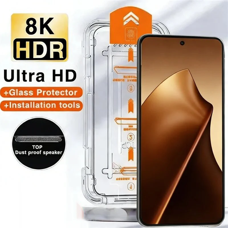 

5PCS Dust Free Easy Install HD Tempered Glass For Redmi Note 13 15 14 Pro Plus 5G 4G Screen Protector Auto-Dust Removal Kit Film