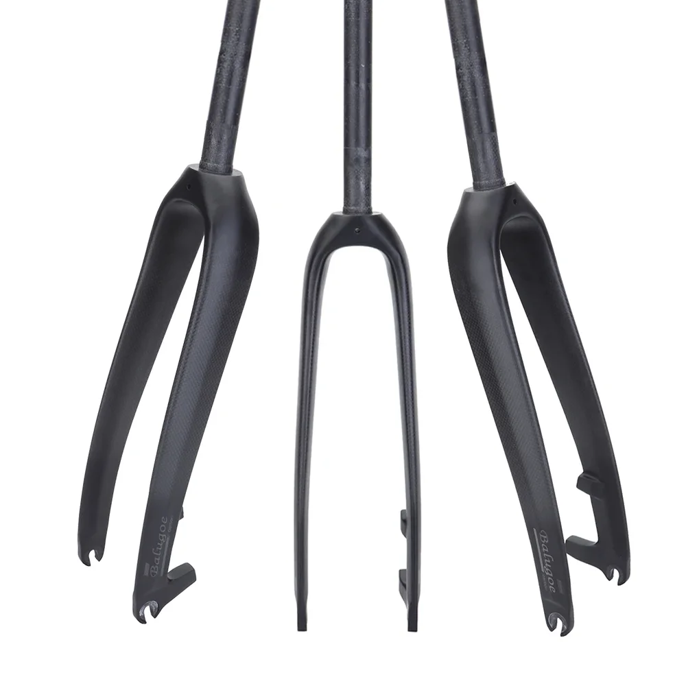 Widelec MTB z włókna węglowego przedni widelec rowerowy 26/27,5 sztywny widelec rowerowy prosta rura 430g karbonowy lekki widelec rowerowy