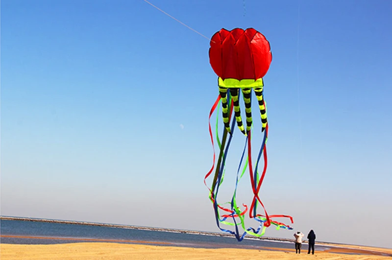 Frete grátis 8m medusa pipas voando para adultos linha de pipas de náilon fábrica windsurf brinquedos de rua dragão pipa de peixe