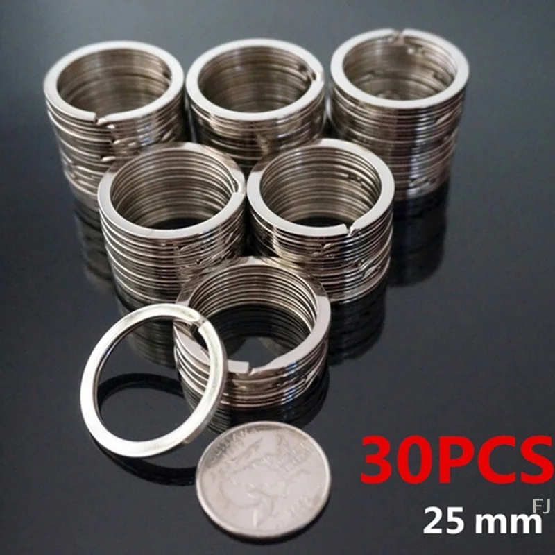 

[YU]30PCS Polished Silver Split Ring Keyrings Key Chain Hoop Loop Key Holder DIY