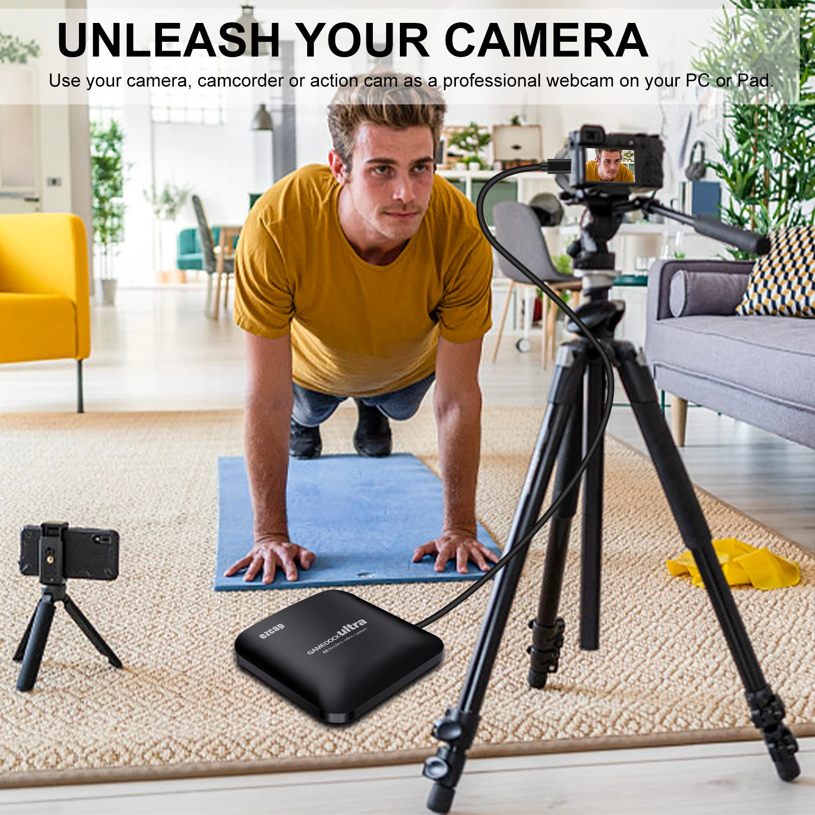 Ezcap326C 4K Placa de captura de videogame HDR Mic 1080P 60fps 120FPS Caixa de gravação USB 3.1 Tipo C Jogo Dispositivo de transmissão ao vivo para PS4