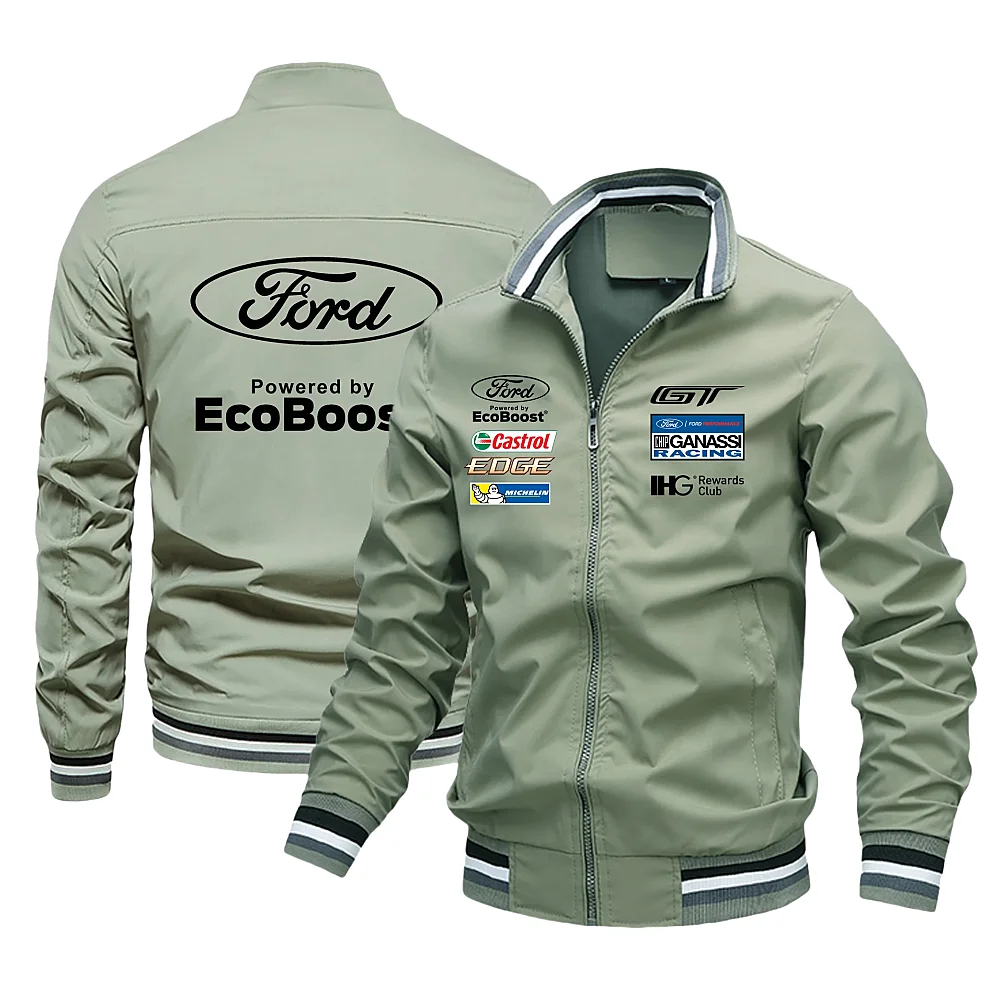 Chaqueta de motocicleta con estampado de logotipo de Ford para hombre, ropa deportiva de carreras, talla grande, nueva moda