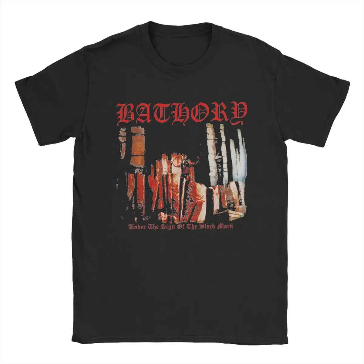 Men's Bathory T Shirts Music Band Cotton Tops Humor Short Sleeve O Neck Tee Shirt Printing T-Shirts