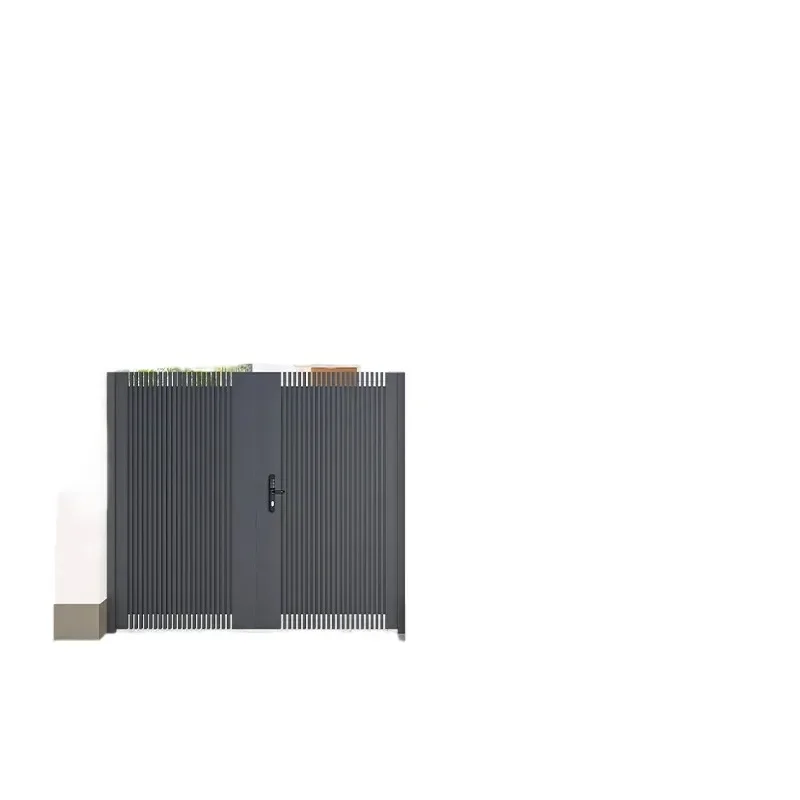 Modern Simple Electric Aluminum Alloy Gate for Villa Courtyard Outdoor Double Swing Casement Door Fence
