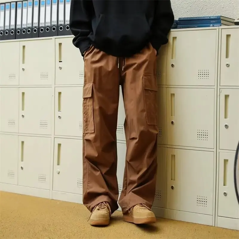 

Autumn Winter Loose Casual Trousers Men's Khaki Color Multi-ket Workwear Pants Large Size 250 Pou New 2024 Sle