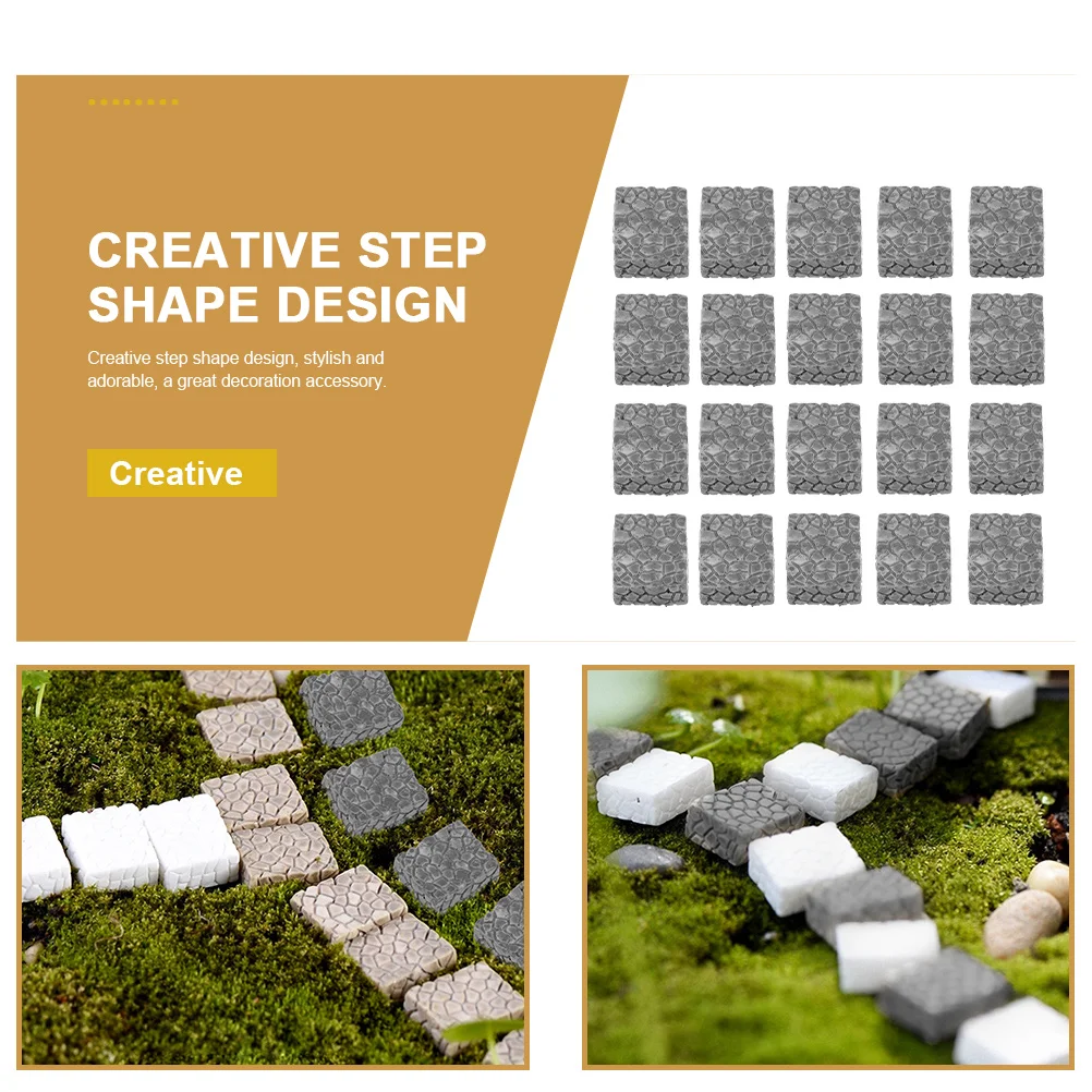 

20 pcs Resin Handicraft Ornaments Durable Mini Decor Steps Stair Garden Micro Landscape Stylish Balcony Yard Art Statue