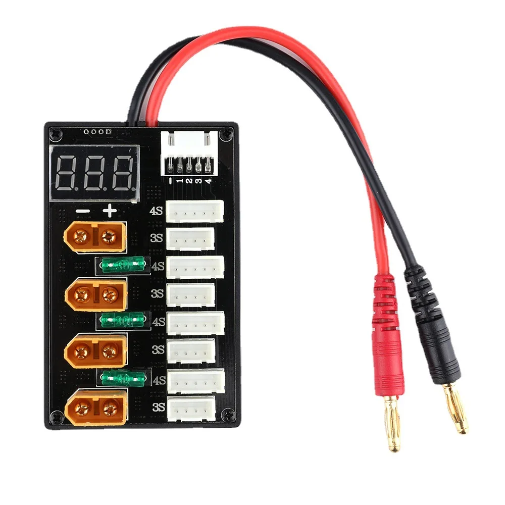 XT30 Plug 1S-3S / XT60 Plug 3S-4SLipo Battery Parallel Charging Board with Voltage Tester For IMAX B6 B6AC Balance Charger