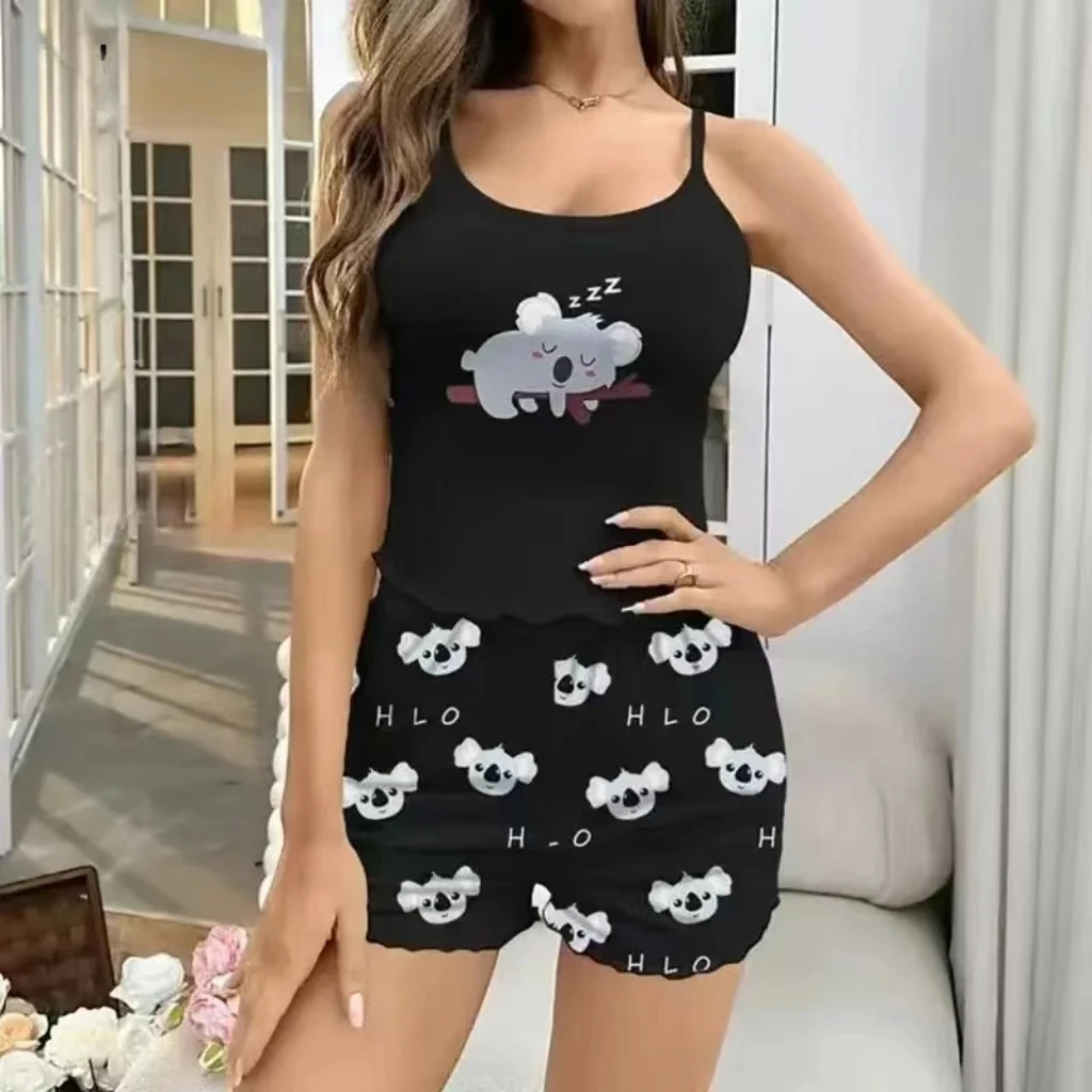 

Women Pajamas Sleepwear Pajama Set Sports Camisole And Shorts Print Ventilate Casual Soft Comfortable