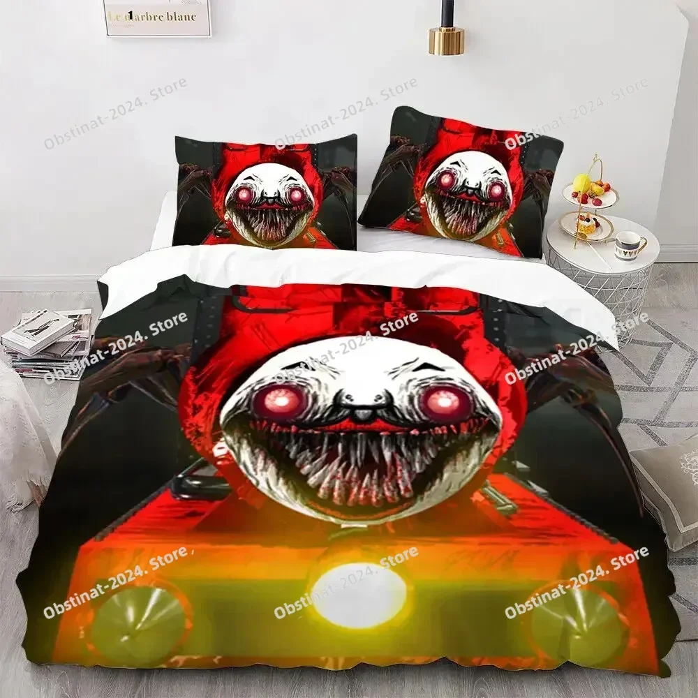 

2025 Game Choo Choo Charles Bedding Set Printed Bed Set With Pillowcase Bed Duvet Cover Soft Single Double Queen Super King Size