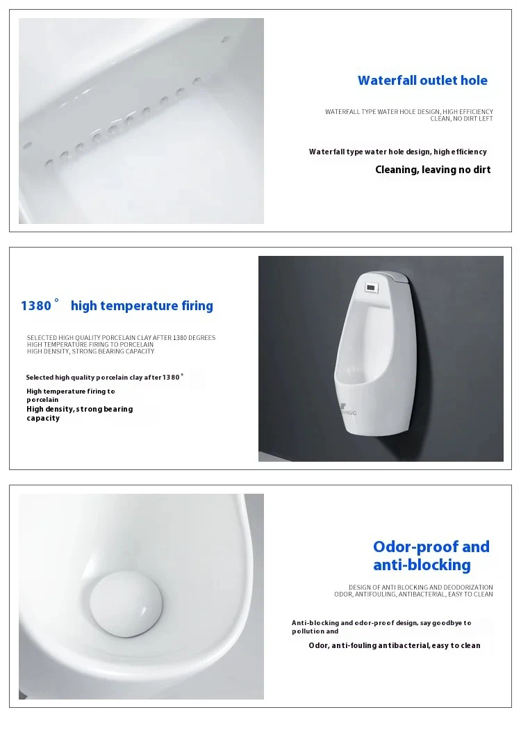 ICE-BINGO High quality porcelain men urinal apartment wall mounted sanitary ware bathroom porcelain wc urinal for public use