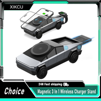 Magnetic 3 In 1 Wireless Charger Car Phone Stand For Magsafe iPhone 16 15 14 Apple Watch 10~2 SE AirPods Pro for Gaming Charger