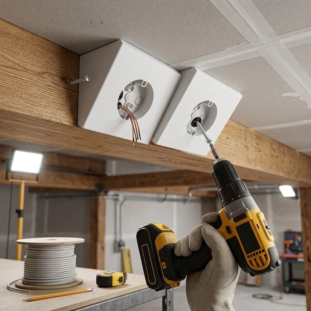 Ceiling Fan Mounting Bracket for Sloped Ceilings up to 80 Degrees with Secure Support and Rafter Mounting Configuration