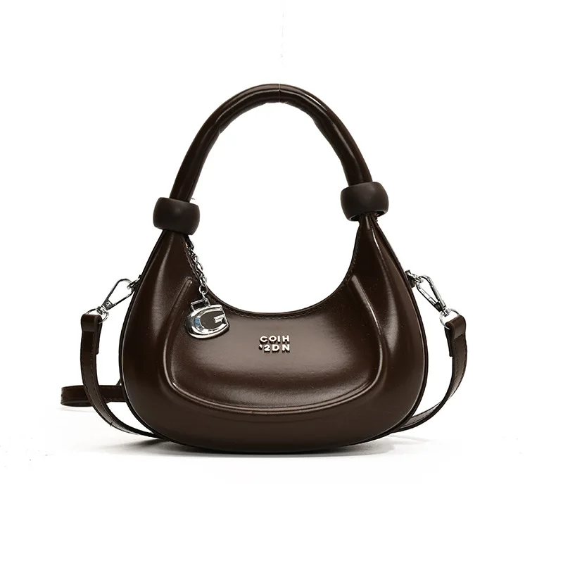 حقيبة أنيقة نصف قمر الراقية للجلد ريترو الهلال الحد الأدنى أنيقة تحت الإبط محفظة عصرية الكتف وحقيبة كروسبودي