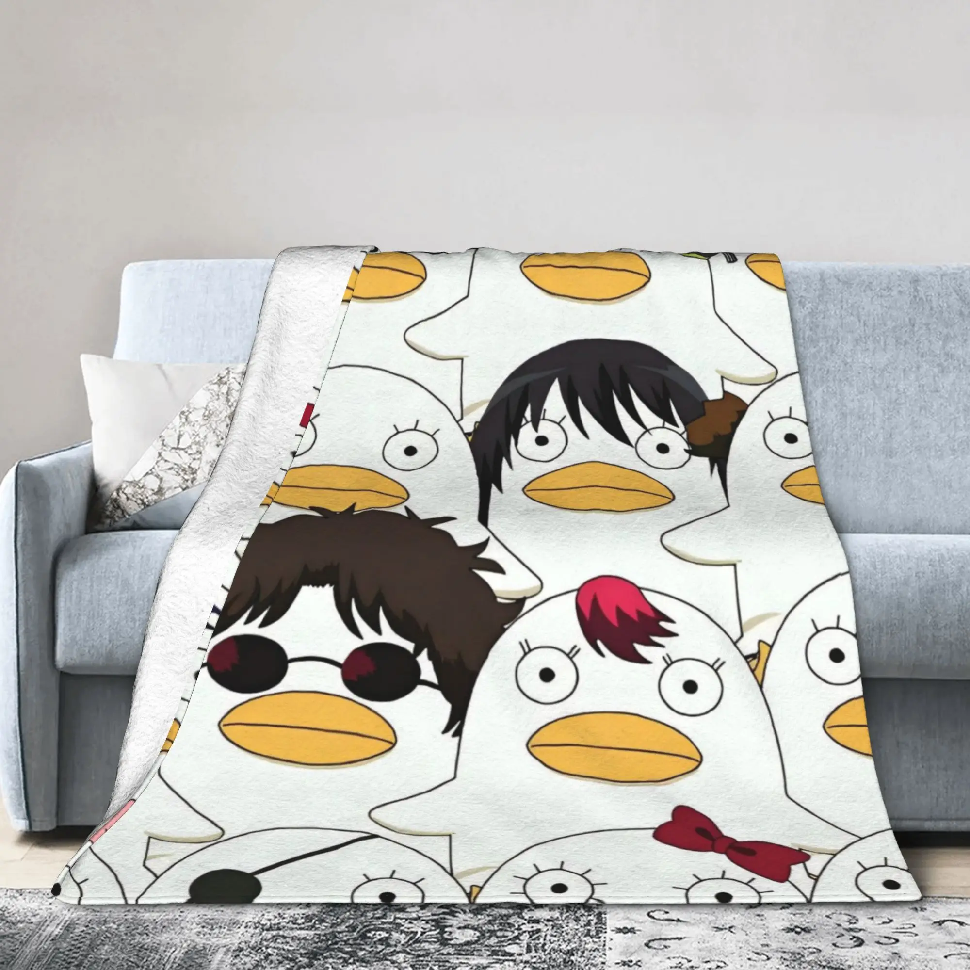Gintama Fleece Blanket Science Fiction Comedy Customized Throw Blanket for Home 125*100cm Bedspreads,