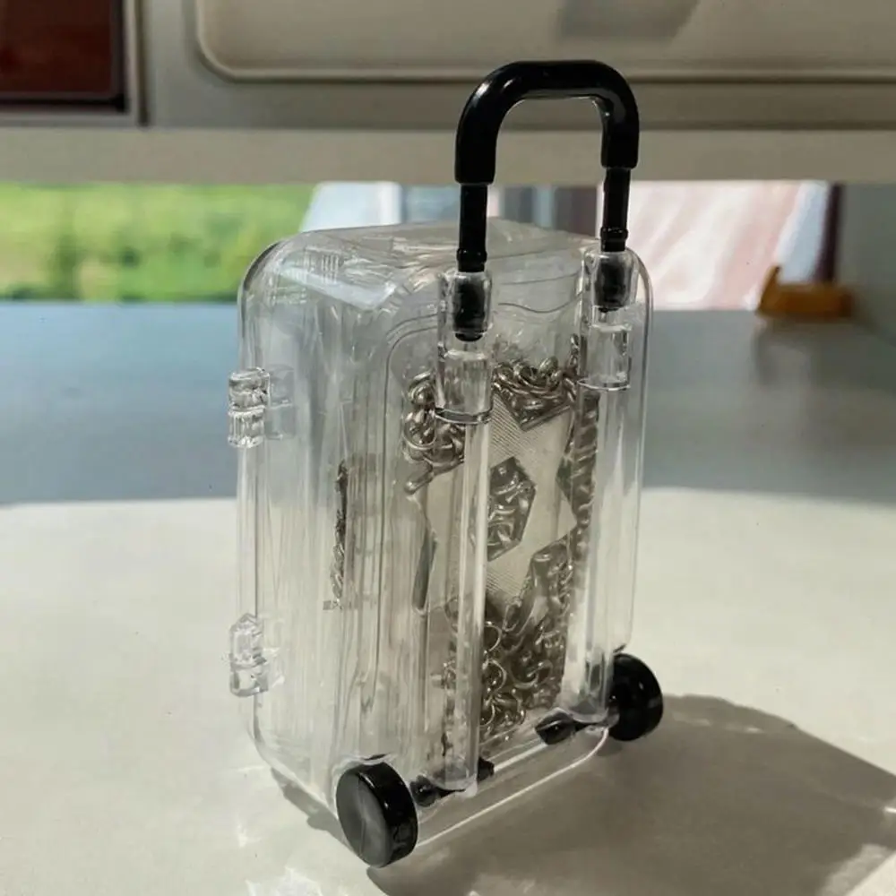 Mini Luggage Storage Box Cute Clear Suitcase Candy Box Creative Wedding Candy Box Small Trolley Case Jewelry Organiser