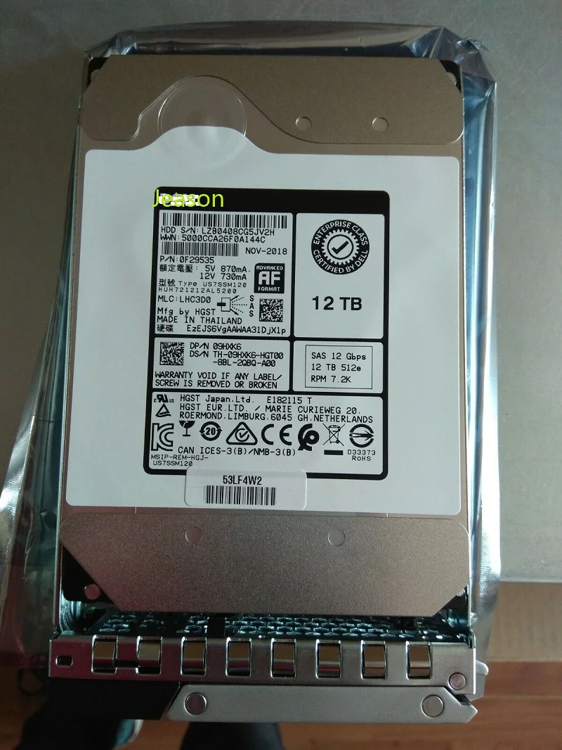 FOR Dell 09HXK6 9HXK6 POWEREDGE GEN14 12TB 7200RPM 12Gbps 3.5