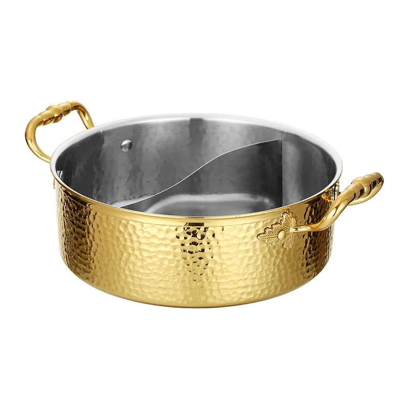 

PYH304 thickened stainless steel hammer pattern commercial beef duck pot clear induction cooker universal