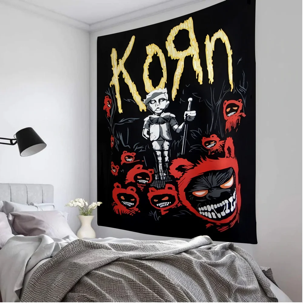 Korns-Rock Band Muziek DIY Wandtapijt Hangende Tarot Hippie Wandtapijten Dorm Home Decor