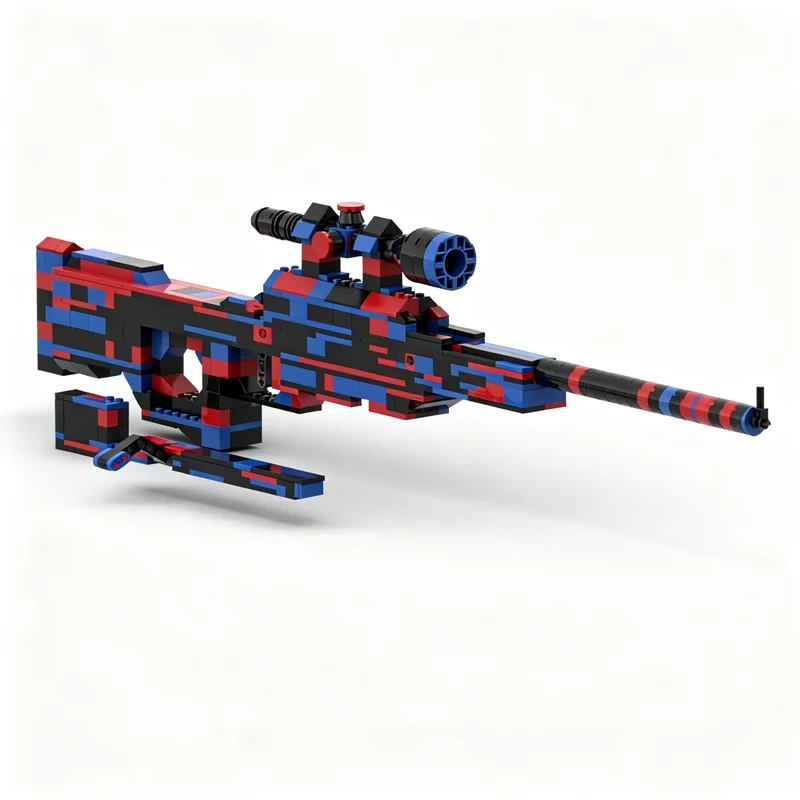 496pcs MOC Sniper Working Rubber BrickLink Designer Program Model Building Blocks Construction Toys Christmas Gifts Brick Kids