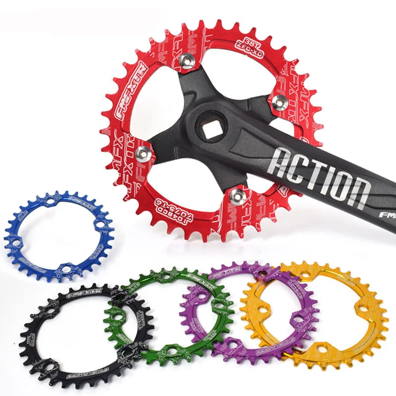 Mtb Bicycle Gear Disc 104BCD Round Chainrings 30/32/34/36/38/40/42T Aluminum Alloy Bike Crankset Chainwheel Wide Tooth