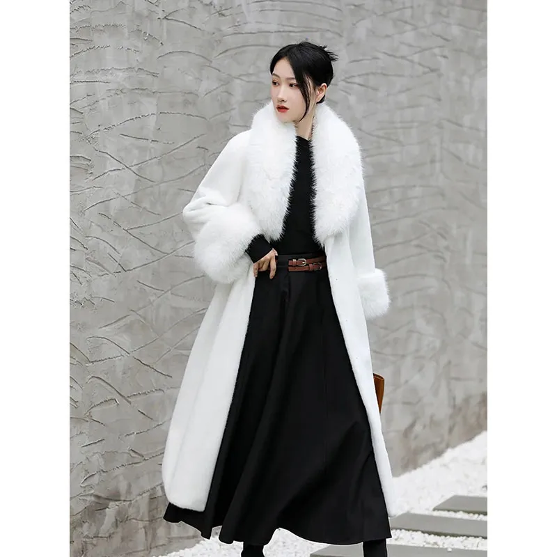 Women Faux Fur Coat Autumn Winter Long Imitation Mink Overcoat Ladies Loose Soft Comfortable Fur Overcoat Female Fur Windbreaker