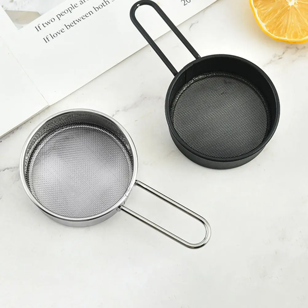 2pcs Stainless Steel Flour Sifter Round Baking Sieve Household Kitchen Tool Sifting Powder Sugar Mesh Strainer Hangable